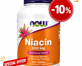NOW Foods Niacin 500 mg Vitamin B3 – Energy, Metabolism & Heart Support (BEYSTON -10% Opening Promotion)