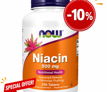 NOW Foods Niacin 500 mg Vitamin B3 – Energy, Metabolism & Heart Support (BEYSTON -10% Opening Promotion)
