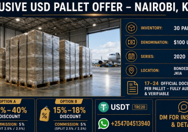 USD PALLETS FOR SALE / ACQUISITION — NAIROBI, KENYA | JKIA BONDED WAREHOUSE
