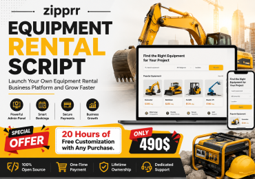 Think Rental Software Is Costly? Zipprr Equipment Rental Script Is Just $490