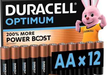 Duracell Optimum AA×12 Mignon Alkaline Batteries 1.5V LR6 MX1500/Duracell Specialty 2450 Lithium Button Batteries 3V – Pack of 2 (CR2450 / DL2450)