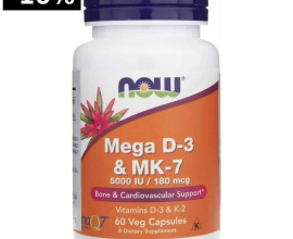 NOW Foods Mega D3 & MK-7 – Bone, Heart & Immune Support (BEYSTON -10%)