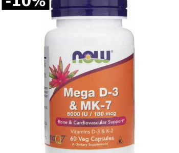 NOW Foods Mega D3 & MK-7 – Bone, Heart & Immune Support (BEYSTON -10%)