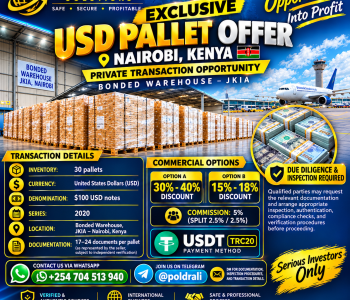 EXCLUSIVE USD PALLET OPPORTUNITY — NAIROBI, KENYA