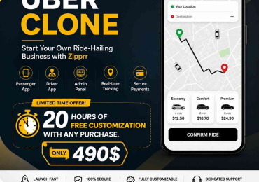 Zipprr Uber Clone $490 — Taxi Booking App With Rider, Driver and Admin Panel